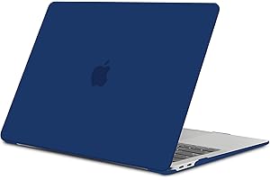 TECOOL Etui kompatybilne ze MacBook Air M1 (A2337) I MacBook Air 13 cali Retina 2020 2019 2018 (A2179 A1932), smukłe plastikowe ochronne z twardą skorupą, granatowy