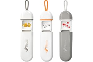 Husalsea Set di 3 Portapillole Tascabile, Porta Pillole Portatile Porta Pillole da Tasca per Viaggio, Porta Pastiglie Giornaliero e Settimanale, Organizzatore Compatto per Medicinali e Vitamine (A)