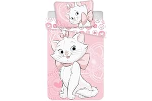 Housse de couette Marie Aristochats Disney parure de lit enfant 2pcs 140x200 cm taie 70x90 cm 100% coton