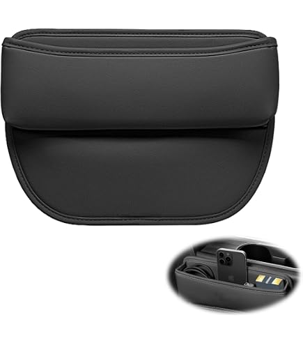 3 Organizer A Rete Per Sedile Auto – Tasca Porta Telefono In Polipropilene, Nera, Installazione Con Biadesivo, 15x8 Cm