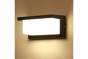 Lamker Lampa ścienna LED 18 W z czujnikiem ruchu, nowoczesna, 3000 K, ciepła biel, IP65, wodoszczelna lampa zewnętrzna, czarna, oświetlenie zewnętrzne do ogrodu, werandy, tarasu, garażu, łazienki,