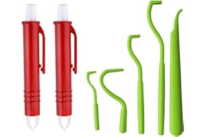 EasyULT Set di 5 Pinze per Rimuovere Le Zecche dai Cani + 2 Pezzi Tick Pinzette Cavallo Pet Tick Remover Tweezer, per Cane, Gatto, Cavallo-Verde