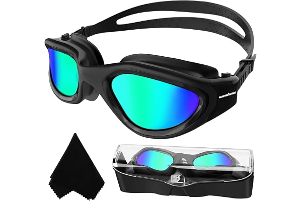 Winline Lunettes de natation à verres polarisés, Anti buée Anti UV Étanches Vision nette Réglage facile Pont souple, pour Hommes Femmes Adultes Adolescents