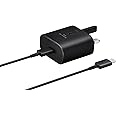 Samsung Original 25W Fast Charging USB-C Mobile Phone Mains Plug/Wall Charger, Genuine Samsung Charger Compatible with Galaxy Smartphones and Other USB Type C Devices – Black, EP-TA800XBEGGB