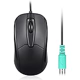 Perixx PERIMICE-209 P, Wired PS2 Optical Mouse with Scroll Wheel and 1000 DPI, Black