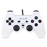 Kontorland Kablolu PC Gamepad &ndash; D-Input & X-Input Destekli &Ccedil;ift Titreşimli USB Oyun Kolu (Beyaz)
