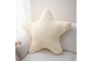 champracer Kissen Stern Plüschkissen, Kuschelkissen Kinder, Weiche Flauschige Sternform Zierkissen, Stern Wurfkissen für Mädchen & Jungen Zuhause Schlafzimmer (Milchweiß,18 cm)