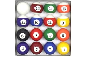 ‎POLYMATH PolyMath Billiard Pool Balls, Complete Set of 16 Pool Balls, Diameter 22.5" (57.2mm) Weight 170/180G Cue Ball Set for Pool Table and Display, Billard Queue Regulation Size Pool Table Balls