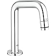 GROHE 20202000 Universal Washbasin Pillar Tap, Chrome, 7 Degree Outlet, 11.4 cm Spout Reach, 360 Swivel, Deck Mount, Centerset Installation, Tap Valve