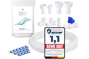 ‎SMARDY ZO012 Wasserzulaufleitung Anschluss Set 1/4 Zoll Schlauch 10m für Side by Side Kühlschrank Wasseranschluss, Umkehrosmoseanlage Trinkwasser, Kühlschrankschlauch, Wasserschlauch Schlauchverbinder (1/4")