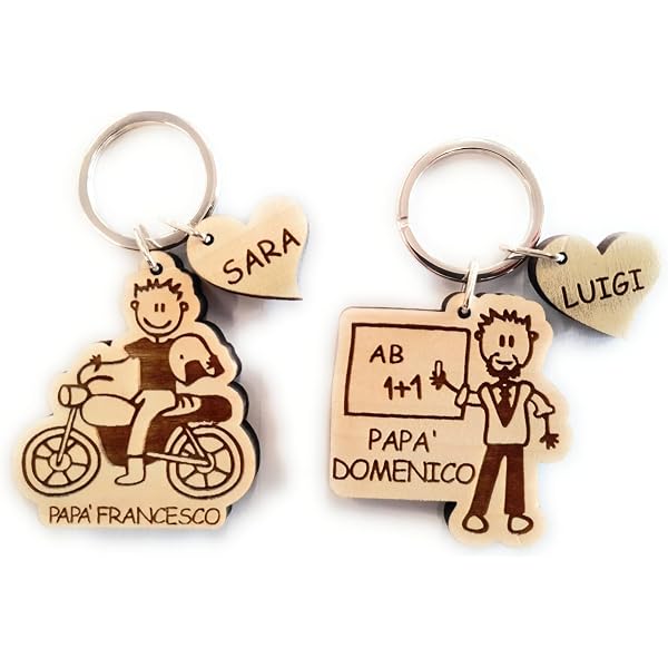 Portachiavi In Legno Manta Makes Per Papà – Incisione “Daddy You Are ROARsome”, Regalo Per Festa Del Papà E Compleanno