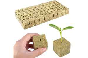 GXGM 50 Pezzi Cubi di Lana di Roccia Giardinaggio Lana di Roccia Rockwool Cube 2.5 x 2.5 x 2.5 cm Buona permeabilità ed Ecologica per Verdure La Coltivazione Talee e Trapianto