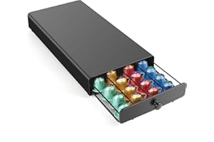 Victse Portacapsule Cassetto Porta Capsule per Nespresso, Capacità 40 Pezzi Cassetto di Stoccaggio, Porta Cialde Caffè Compatibile per Nespresso, Durevole Per Drawer Storage Contenitore per Organizer