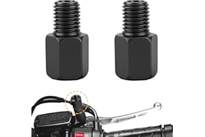 VBGURR 2PCS Motorcycle Mirror Adapter, M8 RH to M10 RH Thread Adapter Screws Bolt,Universal Rearview Mirror Extender for Motorbike, Scooter, Bike