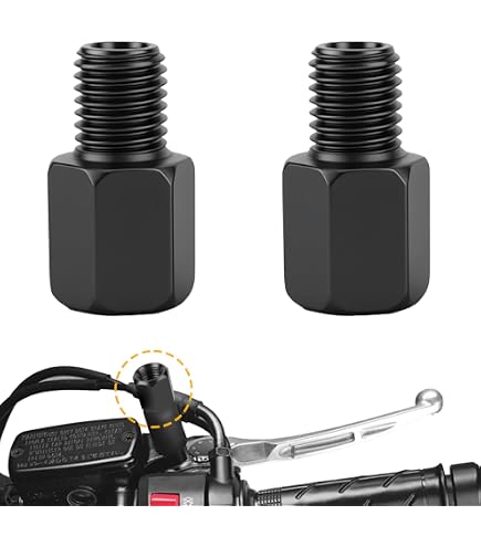Prolunghe Distanziali Per Specchi Moto E Scooter - Filetto M8 Maschio Destro - Coppia Da 2 In Alluminio Anodizzato Nero