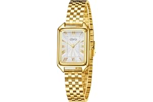 CIVO Montre Femme Vintage Rectangulaire Analogique Montre Bracelet Acier Inoxydable - Cadeau pour Femme Personnalisé Tendance