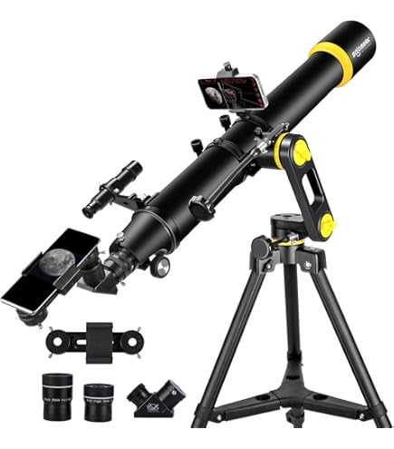 HETEKAN Telescoop, Astronomie Telescoop voor Volwassenen Kinderen Beginners, 70mm Opening 400mm AZ Mount Refractor-Telescoop met Statief, Zoeker en Telefoonadapter HETEKAN Telescoop, Astronomie Telescoop voor Volwassenen Kinderen Beginners, 70mm Opening 400mm AZ Mount Refractor-Telescoop met Statief, Zoeker en Telefoonadapter