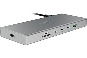 Razer USB 4 Dock - High-Speed Dock for Gaming and Productivity - 14-Port Design - Dual Display Support, Device Charging (3x USB-C, 5x USB-A, HDMI, DisplayPort, Gigabit Ethernet, 3.5mm Audio) Mercury