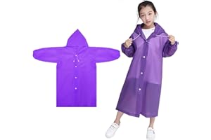 Tinsellns Kids Raincoats, Kids Waterproof Rain Coat Boys Girls Rain Poncho Rain Jacket with Hood EVA Emergency Raincoats, for Outdoor Climbing Cycling Hiking Camping