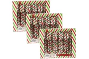 AMAMITRADE Sucre d'orge (lot de 3 x 12) – Décorations pour sapin de Noël – Parfum menthe poivrée – Cadeau pour enfants