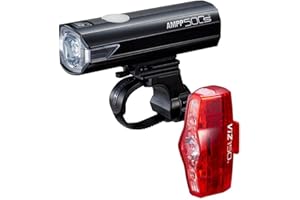 CatEye Ampp 500S / Viz 150 Bicycle Front & Rear Light Set - LED OptiCube Technology Front Light - IPX4 Waterproof Rated - FlexTight Easy Fit Bracket - USB Rechargeable