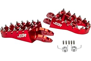 JXRACING JXR Sur Ron Foot Pegs - Upgraded Pedal Rests Surron Accessories for Light Bee Dirt Bike - Anodised Aluminium Motorcycle Footpegs (Red)