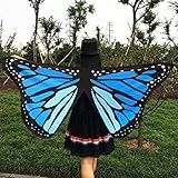 Overdose 145 * 65CM Frauen Weiche Gewebe Schmetterlings Flügel Schal feenhafte Damen Nymphe Pixie Kostüm Zusatz (145 * 65CM, A) -