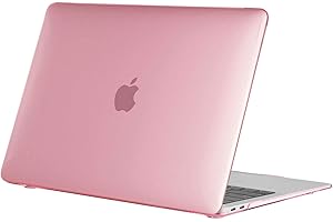 TECOOL Cover per MacBook Air M1 (A2337) e MacBook Air 13 Pollici Retina 2020 2019 2018 (A2179 A1932), Custodia Rigida Protettiva Sottile in Plastica Superficie Liscia, Cristallo Fucsia