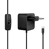 LABISTS Alimentation Raspberry Pi 4 USB C 5,1V 3A avec Interrupteur Marche/Arrêt, Adaptateur Type C pour Raspberry Pi 4, Téléphone, Certifié CE/FCC - Noir