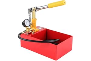 MAMIZO Pompa ciśnieniowa, pompa kontrolna, pompa napełniająca, 5 l, ogrzewanie 5 MPa, ręczna pompa testowa 0-25 bar, ręczna pompa ręczna z czystą skalą, wąż ciśnieniowy 1,8 m 1/2"