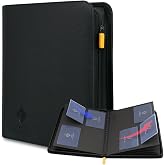 Card Guardian - Premium 4-Pocket Toploader Folder with Zipper for 160 Cards - Side Loading Pockets - Compatible with Sports a