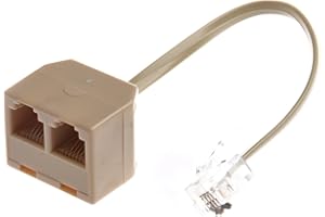 REFURBISHHOUSE Adaptateur de Ligne de Telephone Jack RJ11 Male vers Double RJ11 Femelle