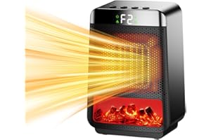 Anluomania Termoventilatore, 800W/1500W Stufetta Elettrica Basso Consumo, Stufa Elettrica Ceramica, 1/2/4/8H Timer, Display LED, Protezione da Surriscaldamento e Ribaltamento, Per Desktop Ufficio