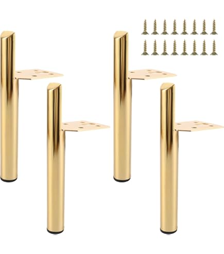 Meubelpoten Zwart/Goud/Zilver, 4 Stuks, Tafelpoten Metaal, Verstelbare Meubels Voeten, Meubels Vervangende Poten 10cm 15cm 20cm 25cm 30cm 35cm 40cm 60cm, Voor Bank Bureau,Gold-25cm/9.8in