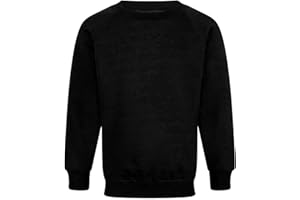 Style Lockers® Kids Boys Sweatshirt Back to School Fleece Plain Jumper Crew Round Neck Pullover Uniform Top Size Age 5-13 Years