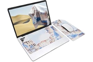 SenseAGE Podkładka pod mysz 3 w 1, podkładka pod mysz, osłona przeciwpyłowa do klawiatury z mikrofibry, ściereczka do czyszczenia ekranu/monitora, antypoślizgowa, lekka, przenośna, do Macbooka i