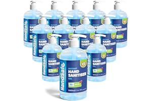 12 x 500ml Instant Hand Sanitiser Gel Pump Multipack from Handsafe, Kills 99.9%+ Bacteria, 70% Alcohol Based, Medical Grade, Anti Bacterial Fast Acting Formula
