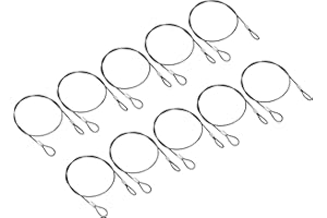 PATIKIL 2Ft Safety Cable Lock, 10 Pack Stainless Steel 2mm Dia Security Wire Rope with Double Loop for Stage Lighting Luggage Lock Black