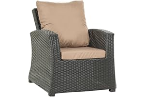 SETGARDEN Coussins pour fauteuils de jardin - Doux et confortable, parfaits pour meubles en rotin, chaises relaxantes et canapés d'extérieur - Ensemble de - Assise + Dossier (Beige)