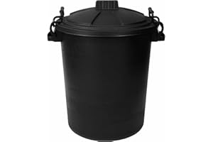 KD & JAY 80L Capacity Outdoor Waterproof Plastic Garbage/Rubbish Bin With Lockable Lid
