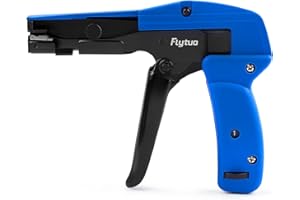 Flytuo Nylon Plastic Cable Tie Gun, All Steel Heavy Duty Cable Tie Tool with Automatic Flush Cut-Off, Professional Tensioner and Cutter for Plastic Nylon Ties