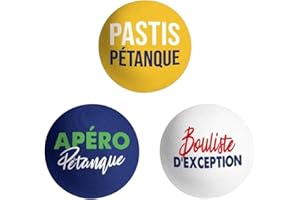 THE REPLICANT Lot de 3 Cochonnets Pétanque Club - Couleurs : Bleu, Blanc, Jaune