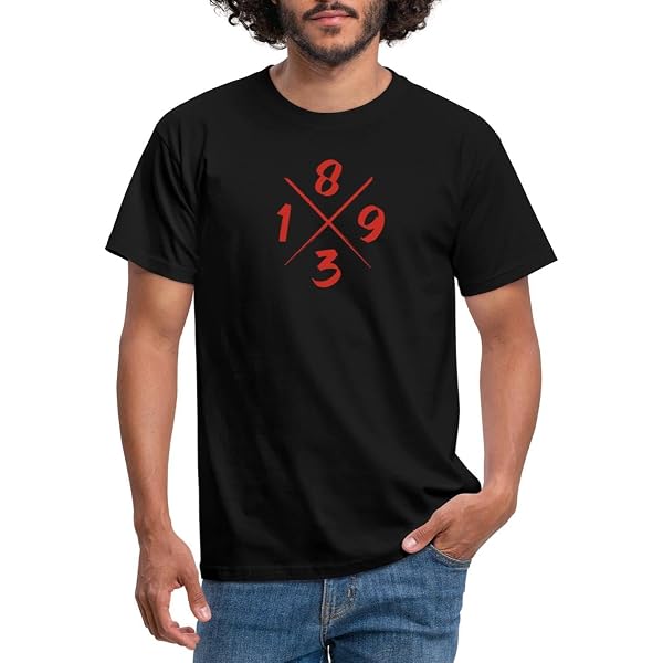 Stuttgart 1893 Herzschlag Fußball T-Shirt – Männer, Schwarz, XL, 100% Baumwolle