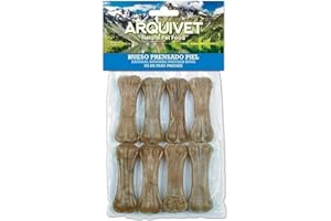 Arquivet, Huesito prensado Piel, Snacks Perros, 8 cm (Bolsa 8 uds,)