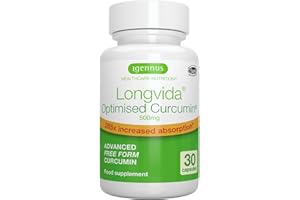 IGENNUS HEALTHCARE NUTRITION Igennus Longvida Optimised Curcumin 500mg, High Dose & 285x Increased Bioavailability, Rapid Absorption with Sustained Action, Vegan, 30 Capsules