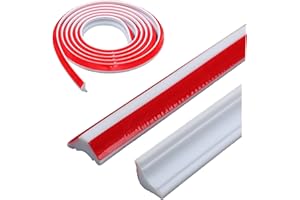 GSHUR 900cm Quadrant Trim Coving, TPE Plastic Skirting Board, Self Adhesive Plastic Trim, Wall Corner Decoration Edging Strip - (12 x 9mm)