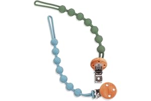 Jkevow Schnullerkette Silikon, 2Pack Schnullerband für Jungen und Mädchen, Hält den Schnuller Sauber, Weiche, Langlebig, Einteiliges Design, Baby Spielzeug Schnullerkette