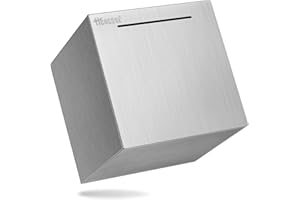 Hicocool Adult Piggy Bank Stainless Steel Safe Money Banks for Adults Savings Real Money Box (15cm, silver)