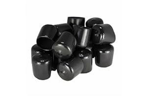XIAONAN 10pcs Rubber End Caps 25mm (Inner Dia) PVC Rubber Round Tube Bolt Cap Plastic End Cap Cover Thread Protectors Black, Length is 25 mm