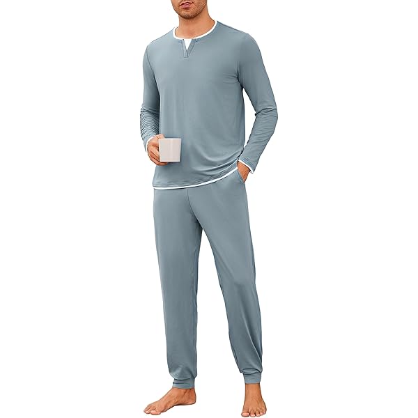 Aseniza Pyjama voor dames, winter, katoen, pyjamasets, dames, warm, lange mouwen, nachtkleding, geruite broek, loungewear, 2 stuks, 1144-donkerblauw, S
